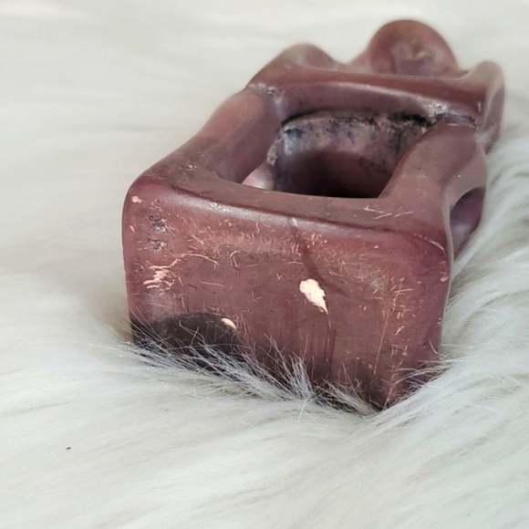 Vintage 90s Soapstone Sculpted Couple Wedding Marriage Newlywed Pink Figurine 4" - Picture 11 of 14